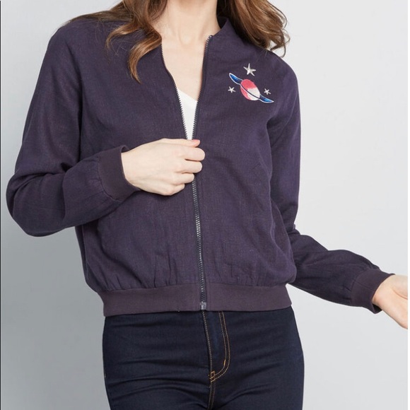 Modcloth Jackets & Blazers - ModCloth Space Embroidered Jacket